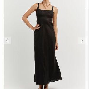 DISSH Campbell black linen midi maxi dress